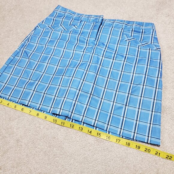 IZOD XFG Golf Skort Skirt Shorts Mini Athleisure Pickleball Blue Plaid Women's 2 - Picture 15 of 16